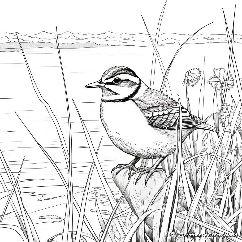 Engaging Marsh Wren Coloring Pages 1