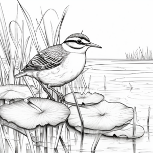 Engaging Marsh Wren Coloring Pages 3