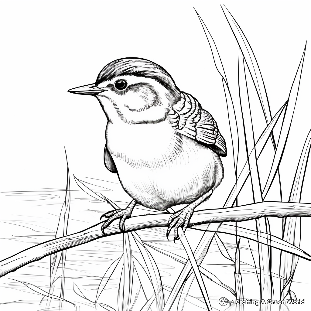 Engaging Marsh Wren Coloring Pages 4