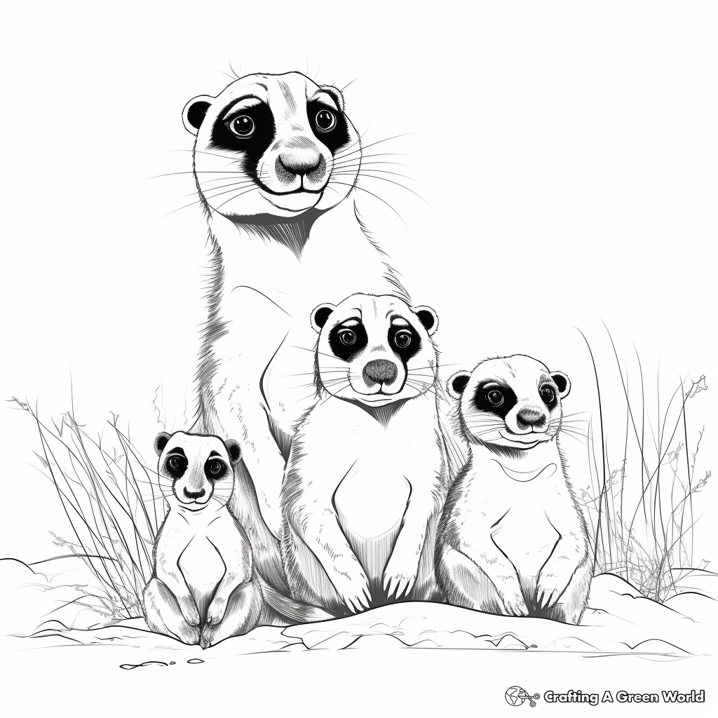Engaging Meerkat Family Coloring Pages 3
