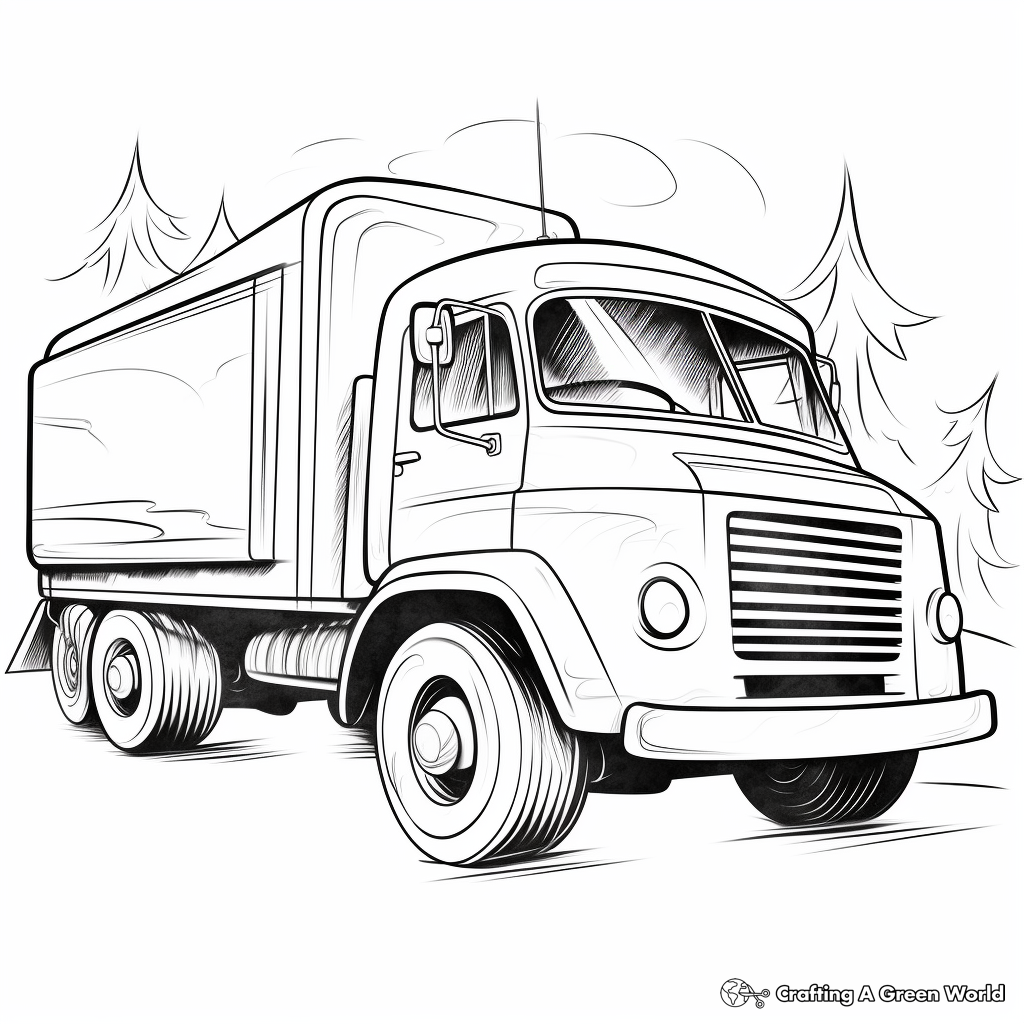 Engaging Moving Truck Coloring Pages 4