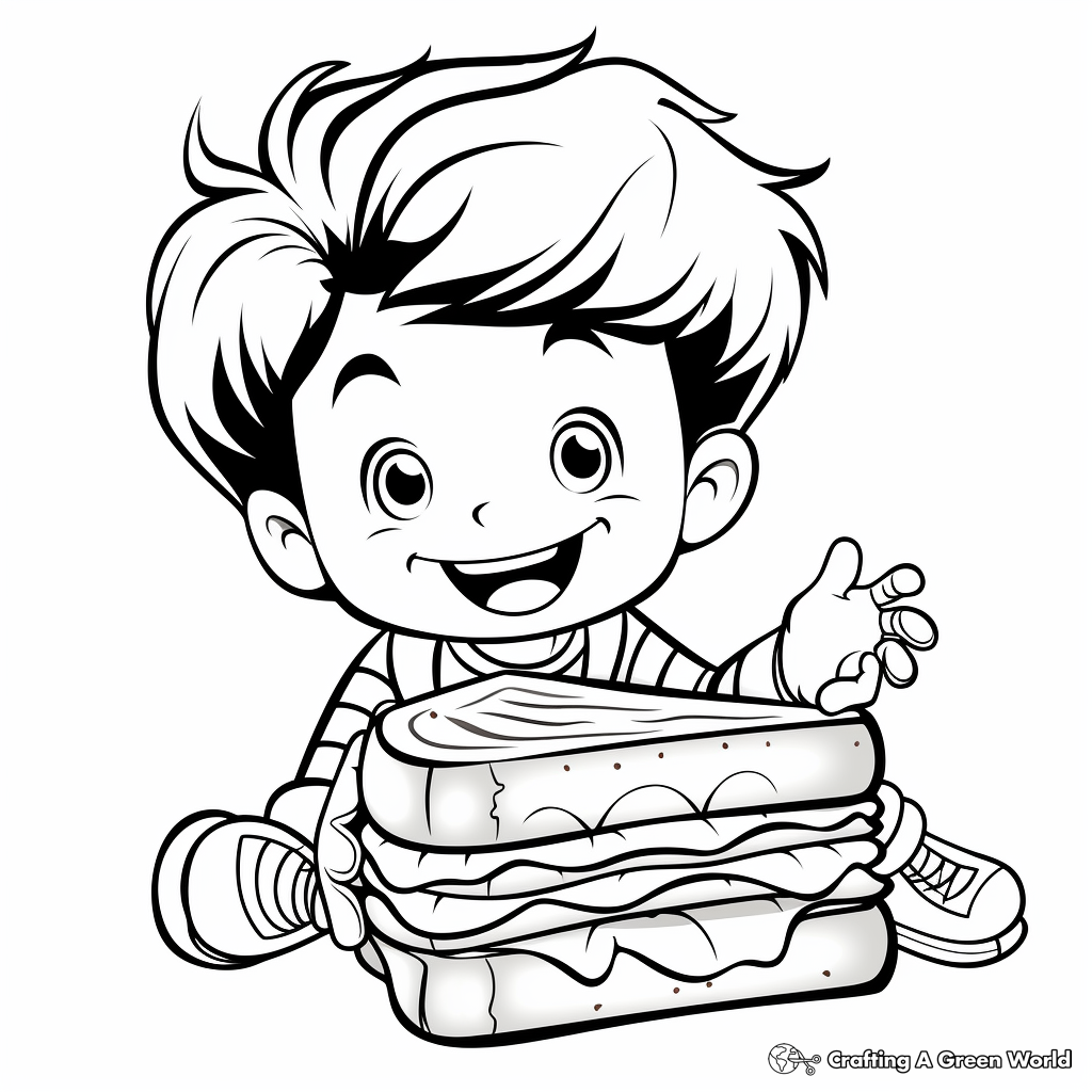 Engaging Sandwich Coloring Pages 2