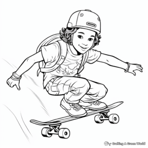 Engaging Skateboarding Coloring Pages 1