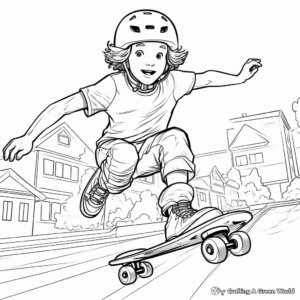 Engaging Skateboarding Coloring Pages 2