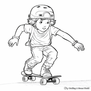 Engaging Skateboarding Coloring Pages 4