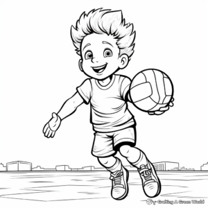 Engaging Volleyball Coloring Pages 1