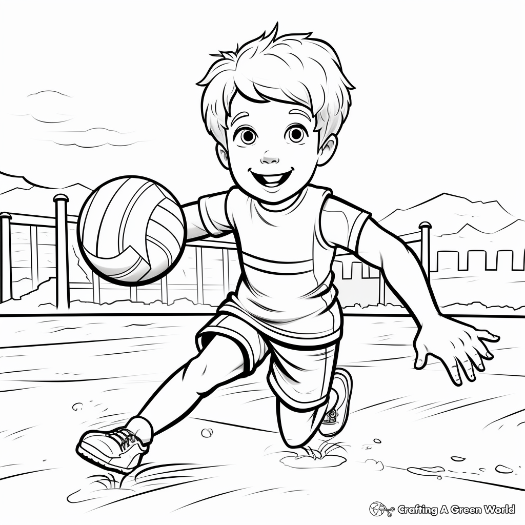 Engaging Volleyball Coloring Pages 3