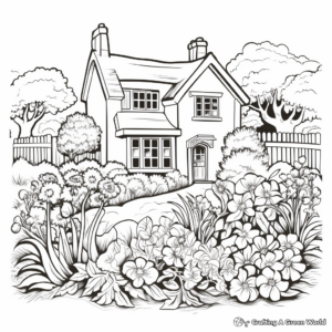 English Country Garden Coloring Pages 1