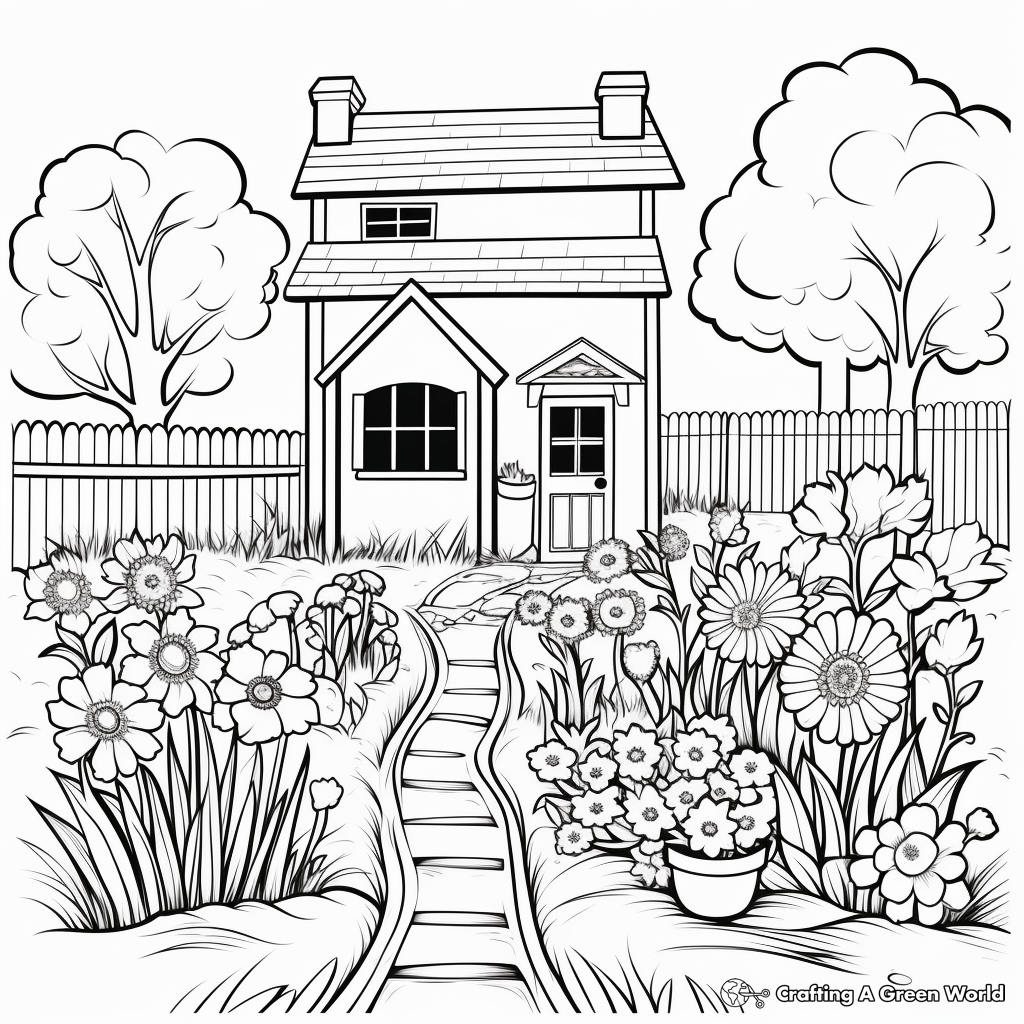 English Country Garden Coloring Pages 2