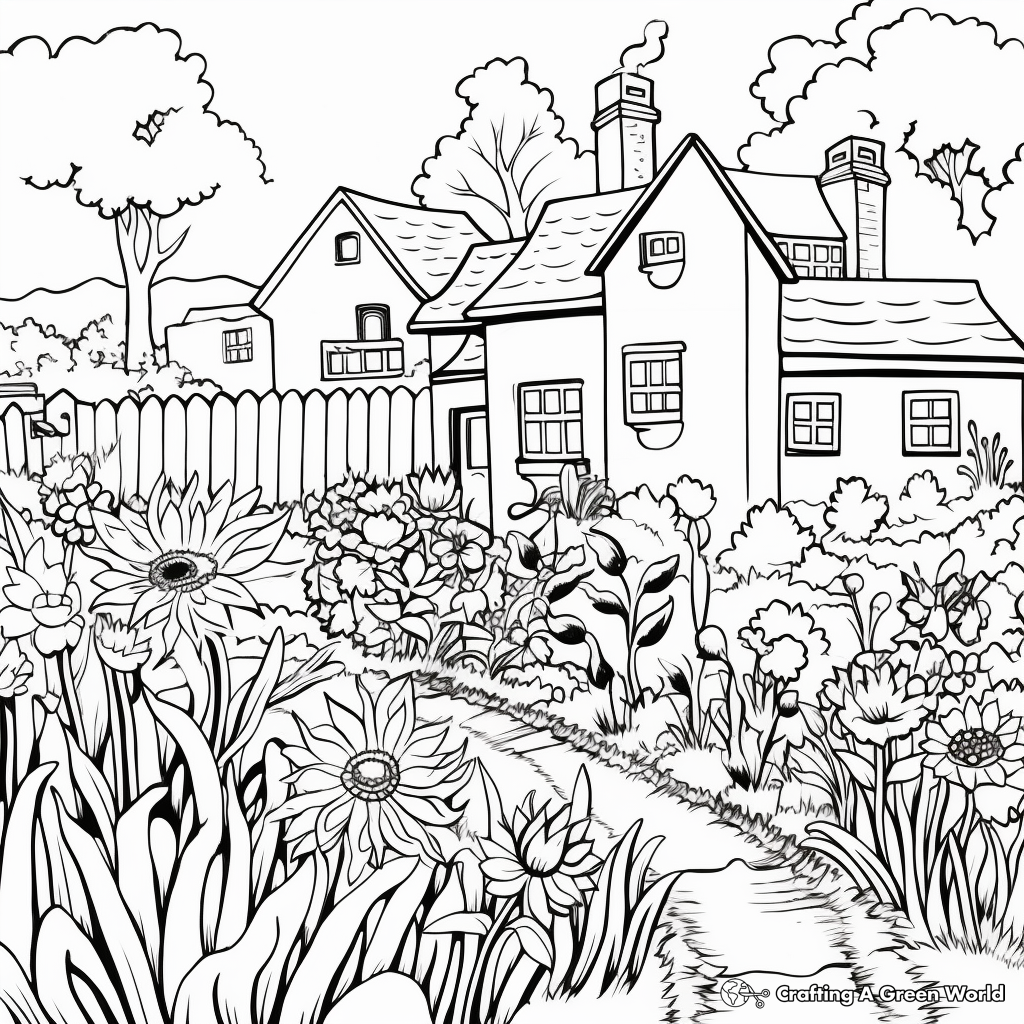 English Country Garden Coloring Pages 4