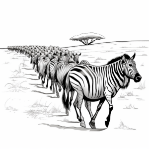 Engrossing Wildebeest Migration Coloring Pages 1