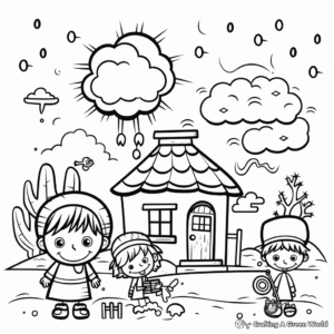 Enjoyable Kindergarten Weather Coloring Pages 2