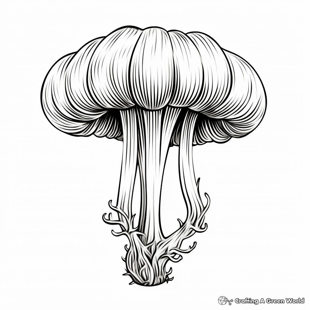 Enoki Mushroom Coloring Pages for Artists 1