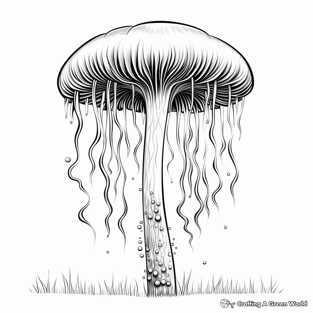 Enoki Mushroom Coloring Pages for Artists 4