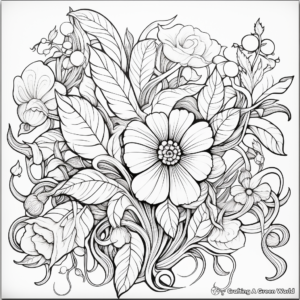 Entangled Vines: Fantasy Floral Coloring Pages for Adults 1