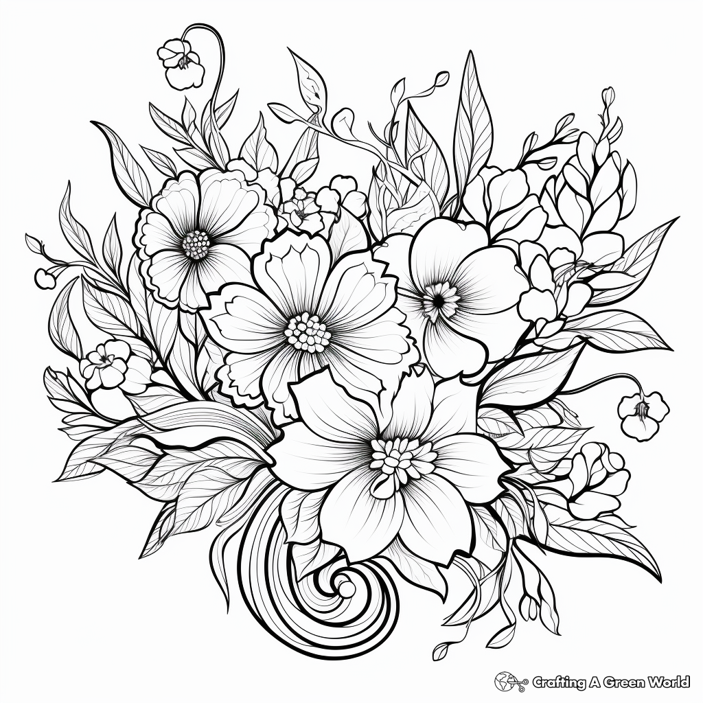 Entangled Vines: Fantasy Floral Coloring Pages for Adults 2