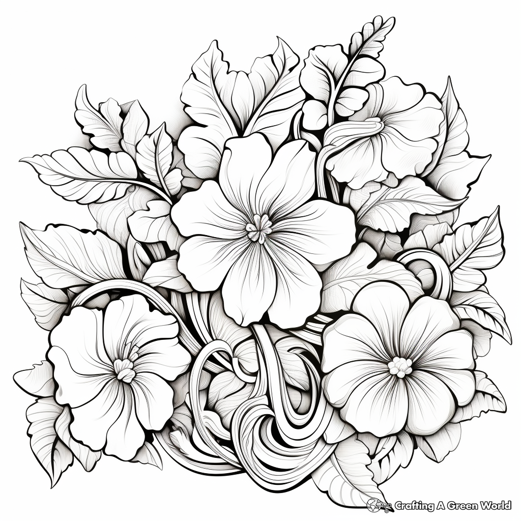 Entangled Vines: Fantasy Floral Coloring Pages for Adults 4