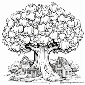 Entertaining Apple Tree Coloring Pages 2