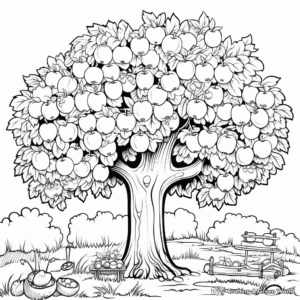 Entertaining Apple Tree Coloring Pages 3