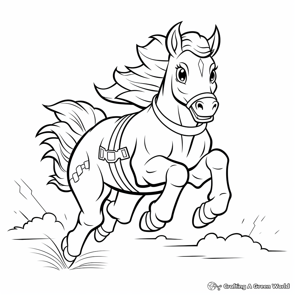 Entertaining Jockey Horse-Race Coloring Pages 1