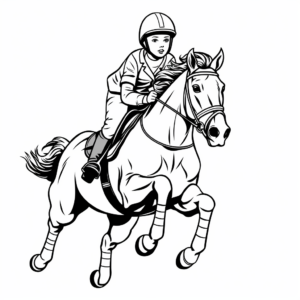 Entertaining Jockey Horse-Race Coloring Pages 3