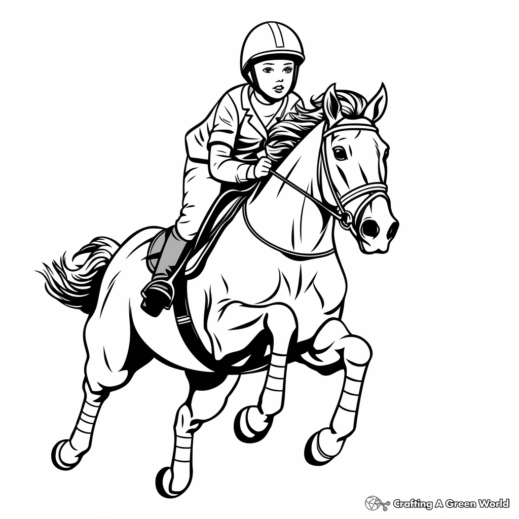 Entertaining Jockey Horse-Race Coloring Pages 3
