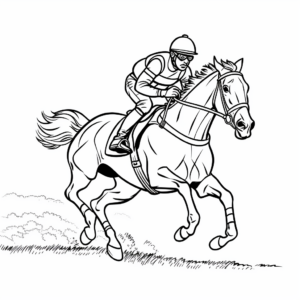 Entertaining Jockey Horse-Race Coloring Pages 4