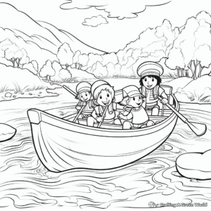 Entertaining Pirates Rowboat Coloring Pages 4