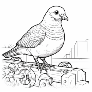 Entertaining Roller Pigeon Coloring Pages 4
