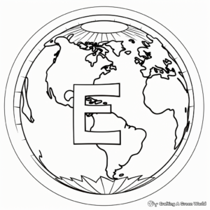 Enthralling E for Earth Coloring Pages 2