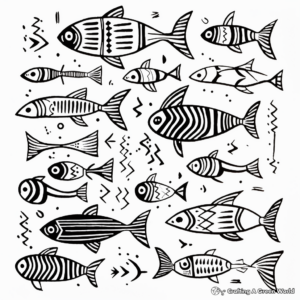 Enthralling Fish Amate Bark Painting Coloring Pages 1