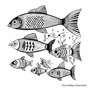 Enthralling Fish Amate Bark Painting Coloring Pages 3