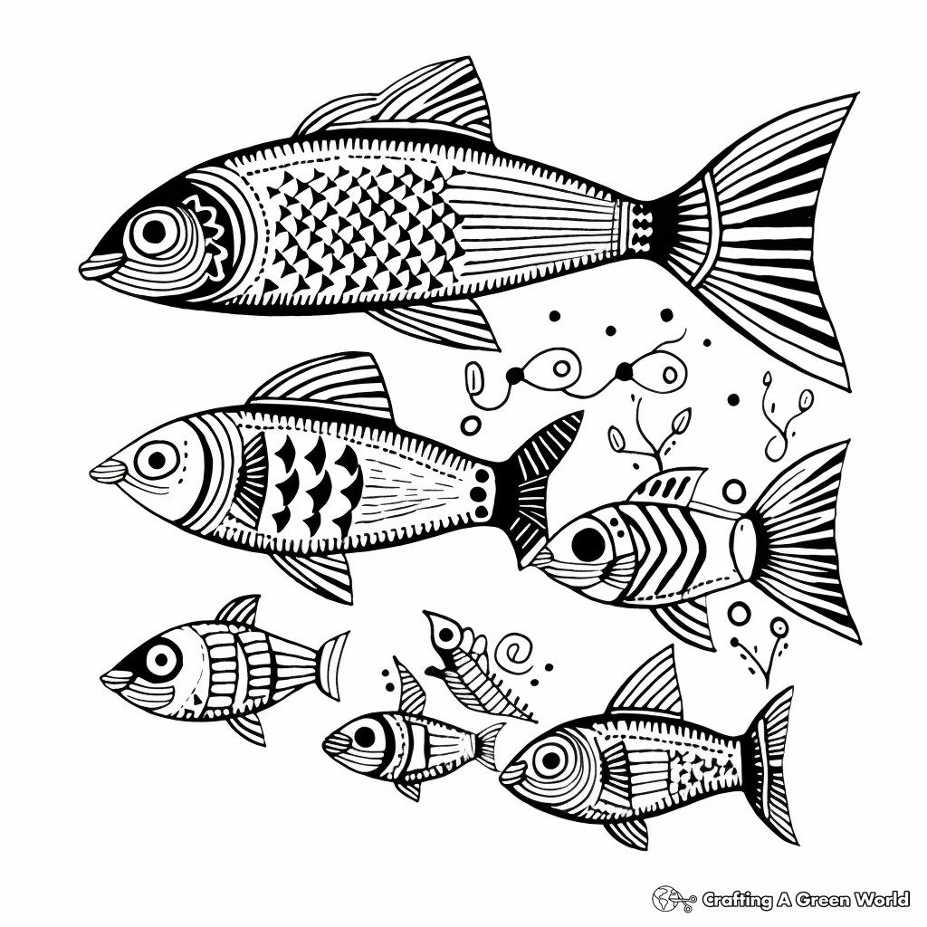 Enthralling Fish Amate Bark Painting Coloring Pages 3