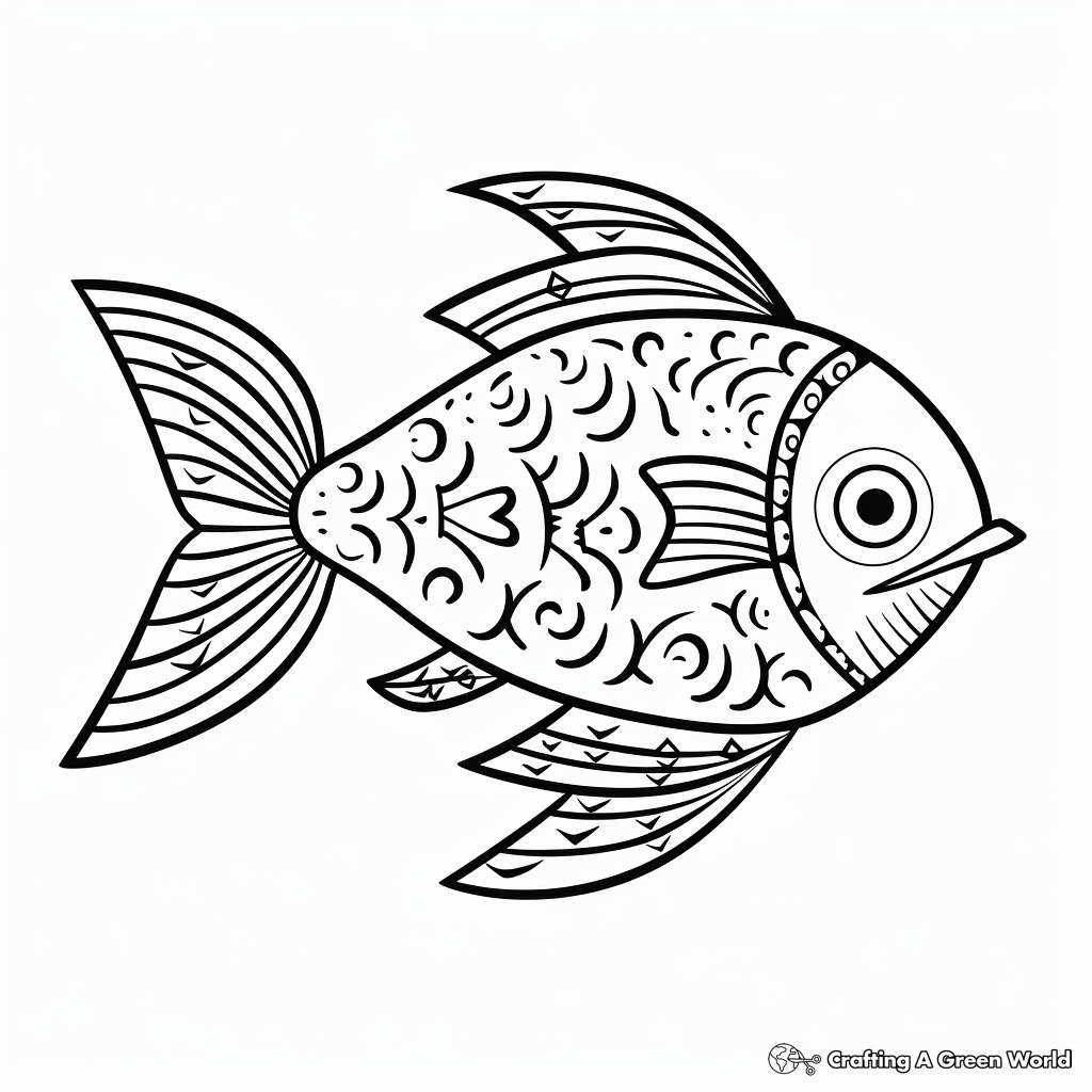 Enthralling Fish Amate Bark Painting Coloring Pages 4