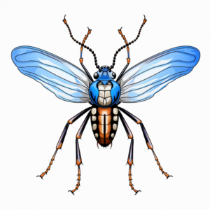 Enticing African Longhorn Beetle Coloring Pages 1