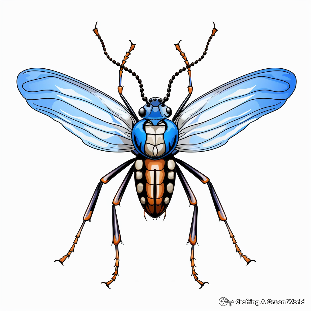 Enticing African Longhorn Beetle Coloring Pages 1