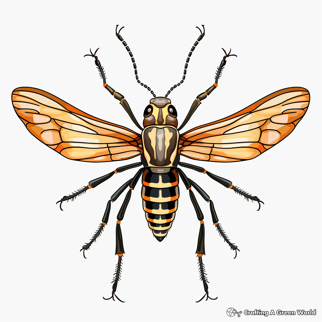 Enticing African Longhorn Beetle Coloring Pages 2