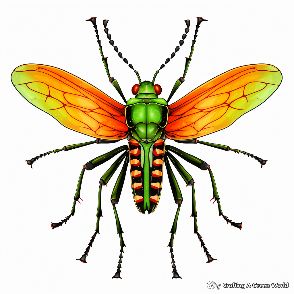 Enticing African Longhorn Beetle Coloring Pages 4