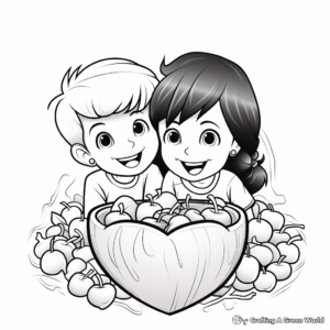Enticing 'Love' Fruit of the Spirit Coloring Pages for Kids 2