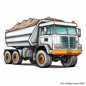 Environment-Friendly Green Dump Truck Coloring Pages 1