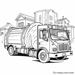 Environmental Friendly Garbage Trucks Coloring Pages 2