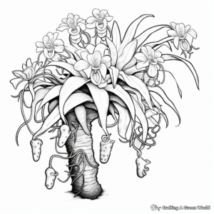 Epiphyte Rainforest Plant Coloring Sheets 1