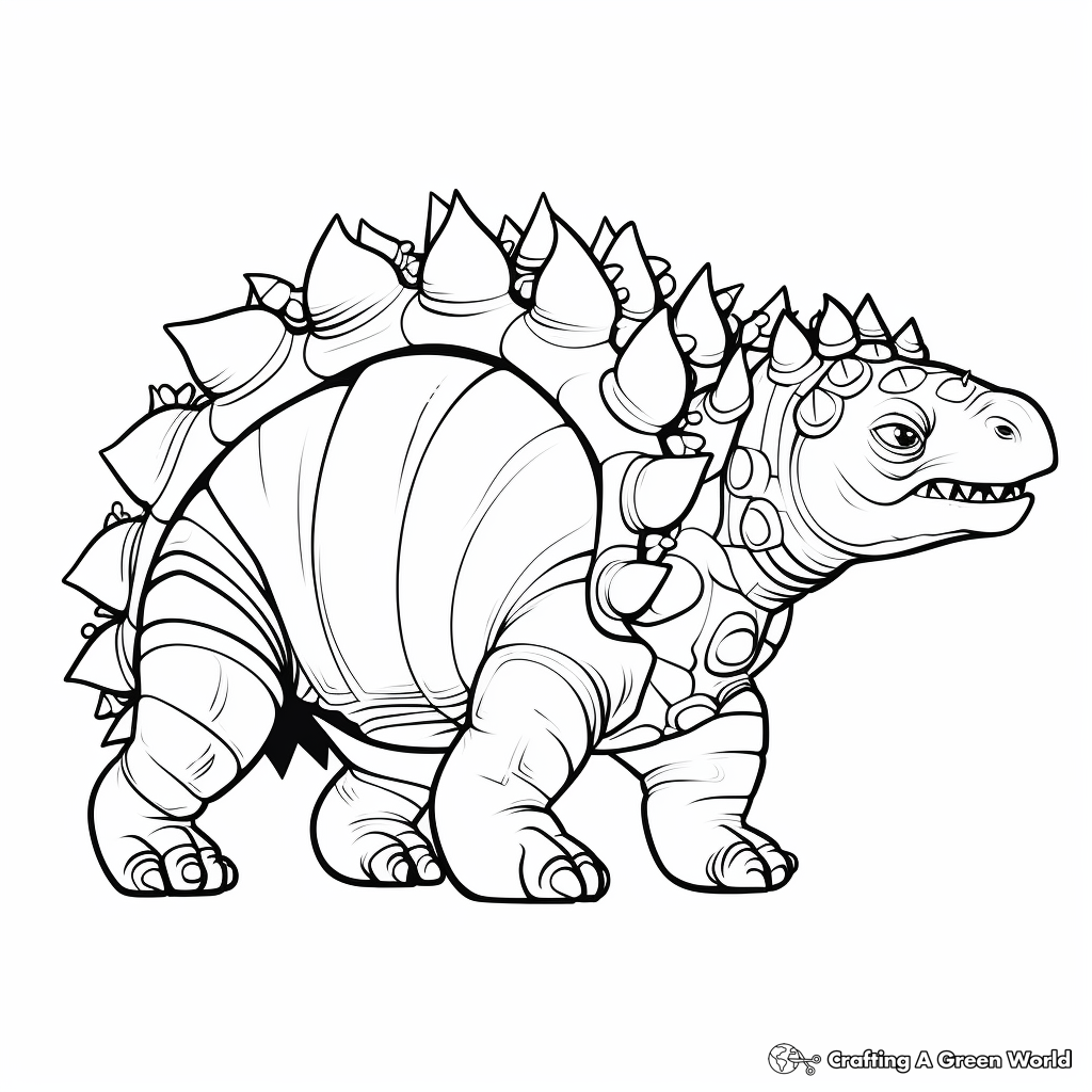 Eras of Ankylosaurus: Jurassic Period Coloring Pages 2