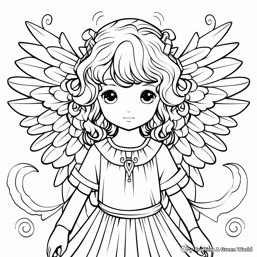 Ethereal Angel Coloring Pages 3