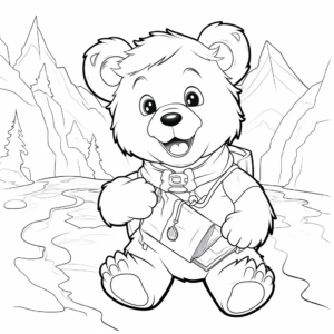Exciting Adventure with Bear Paw Treasure Map Coloring Pages 2