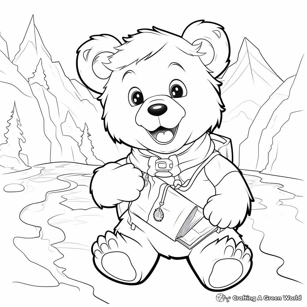 Exciting Adventure with Bear Paw Treasure Map Coloring Pages 2