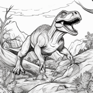 Exciting Allosaurus Hunt Coloring Pages 1