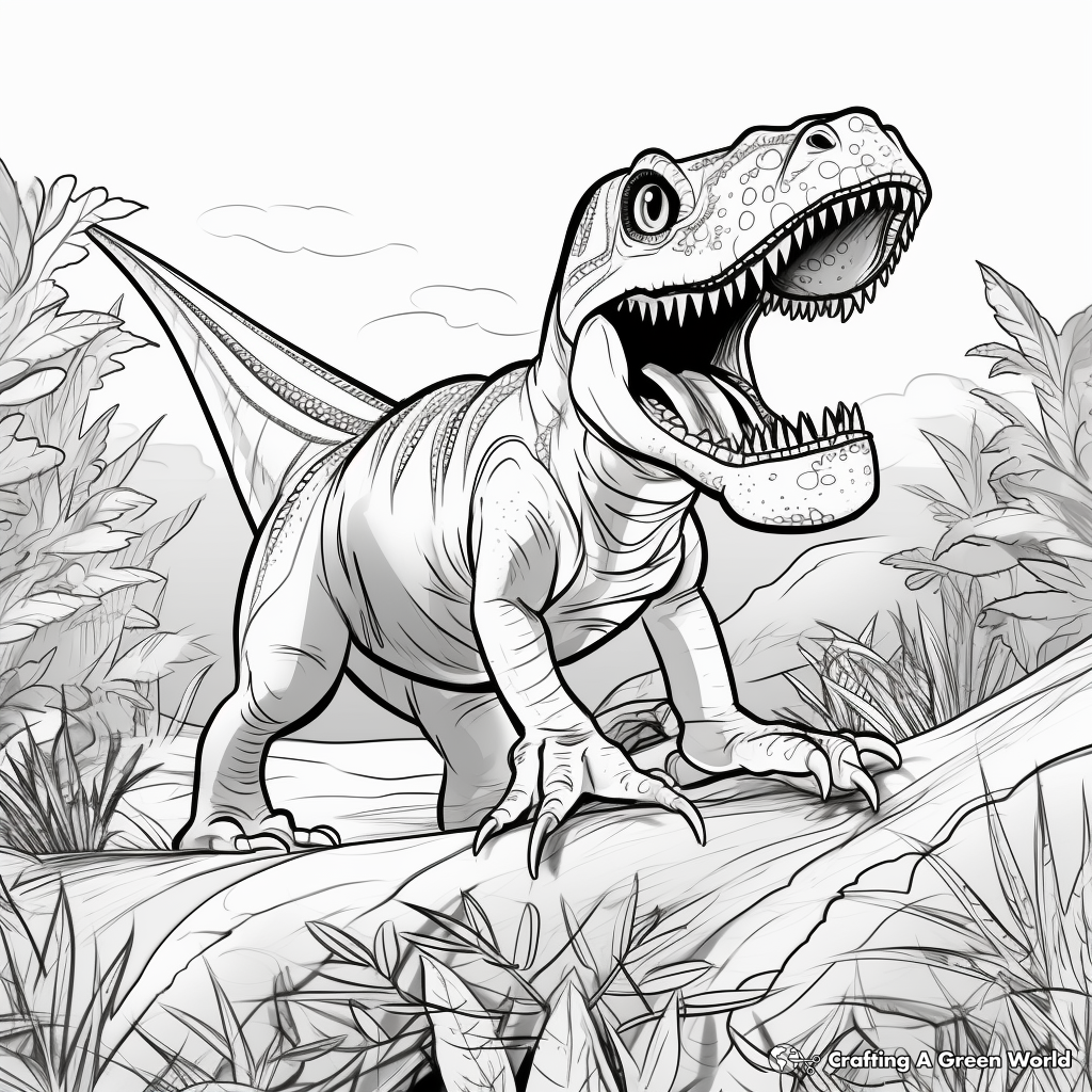 Exciting Allosaurus Hunt Coloring Pages 4