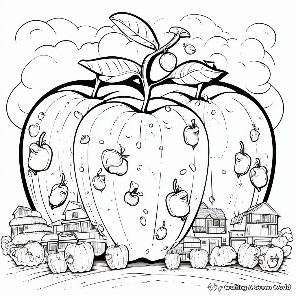 Exciting Apple Coloring Pages 2