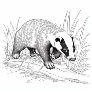 Exciting Badger Hunting Coloring Pages 2